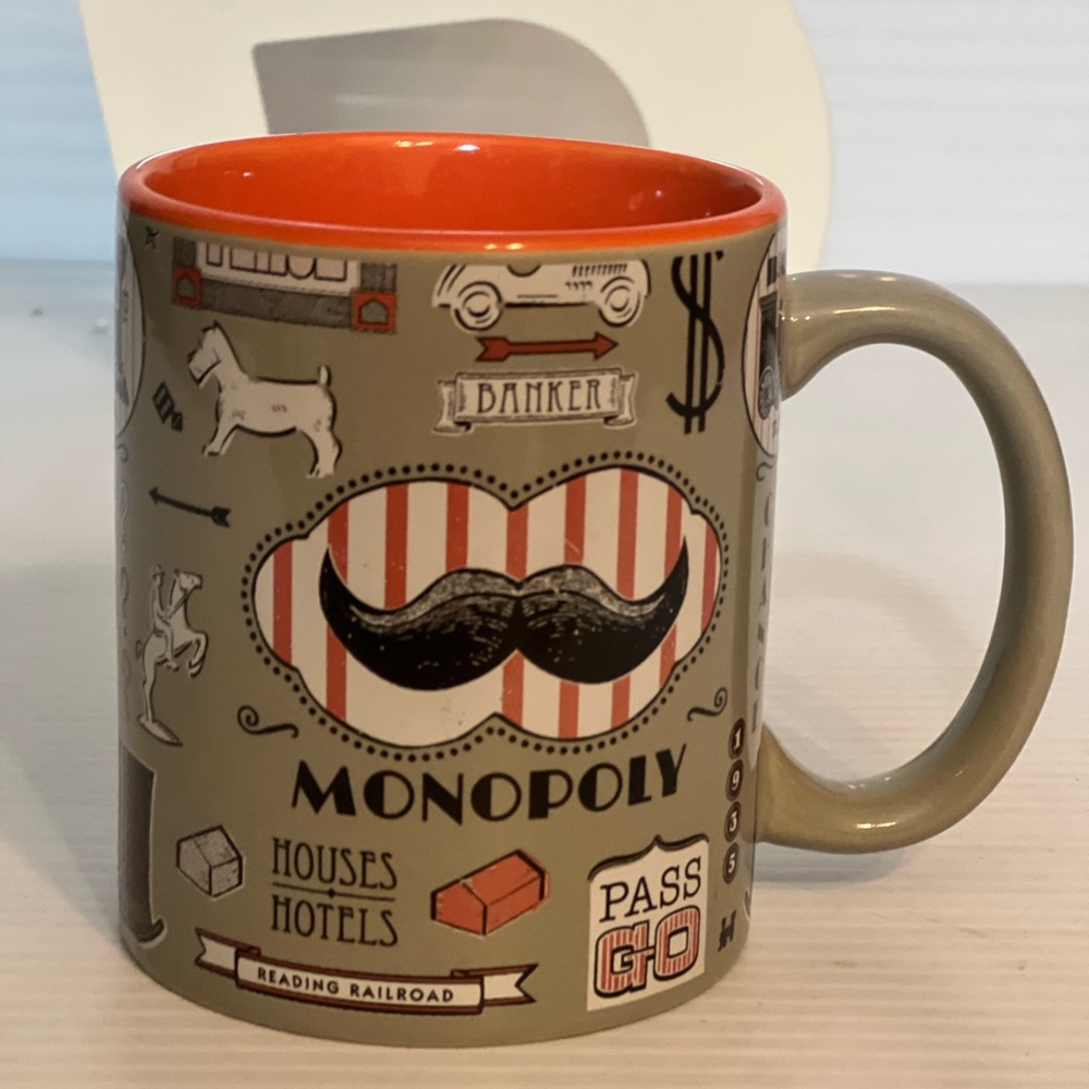 Monopoly Coffee Mug Hasbro Game Board Graphics 2015 Tea Cup 10 Oz Mug Orange